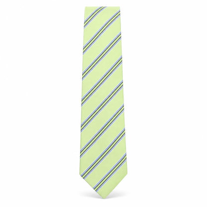Mens Carducci Green Striped  Pointed Tie