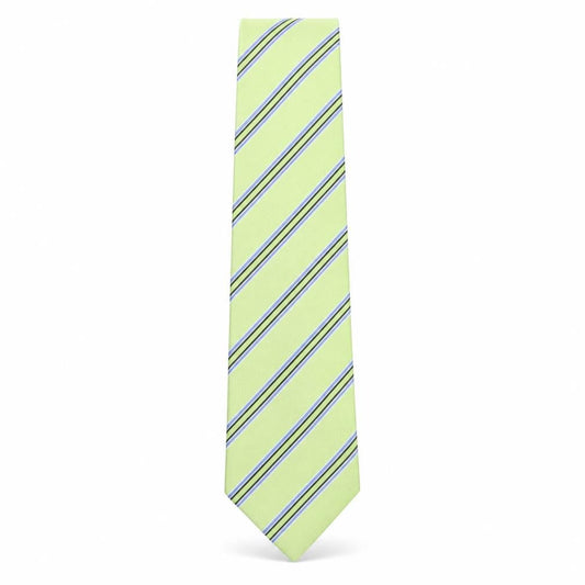 Mens Carducci Green Striped  Pointed Tie