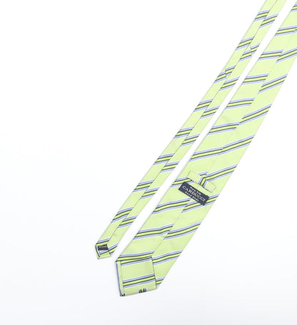 Mens Carducci Green Striped  Pointed Tie