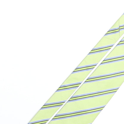 Mens Carducci Green Striped  Pointed Tie
