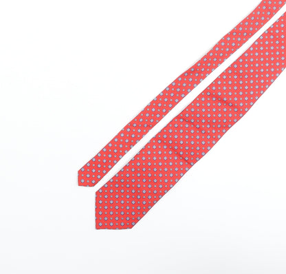 Mens Frangi Red Geometric  Pointed Tie
