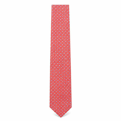 Mens Frangi Red Geometric  Pointed Tie