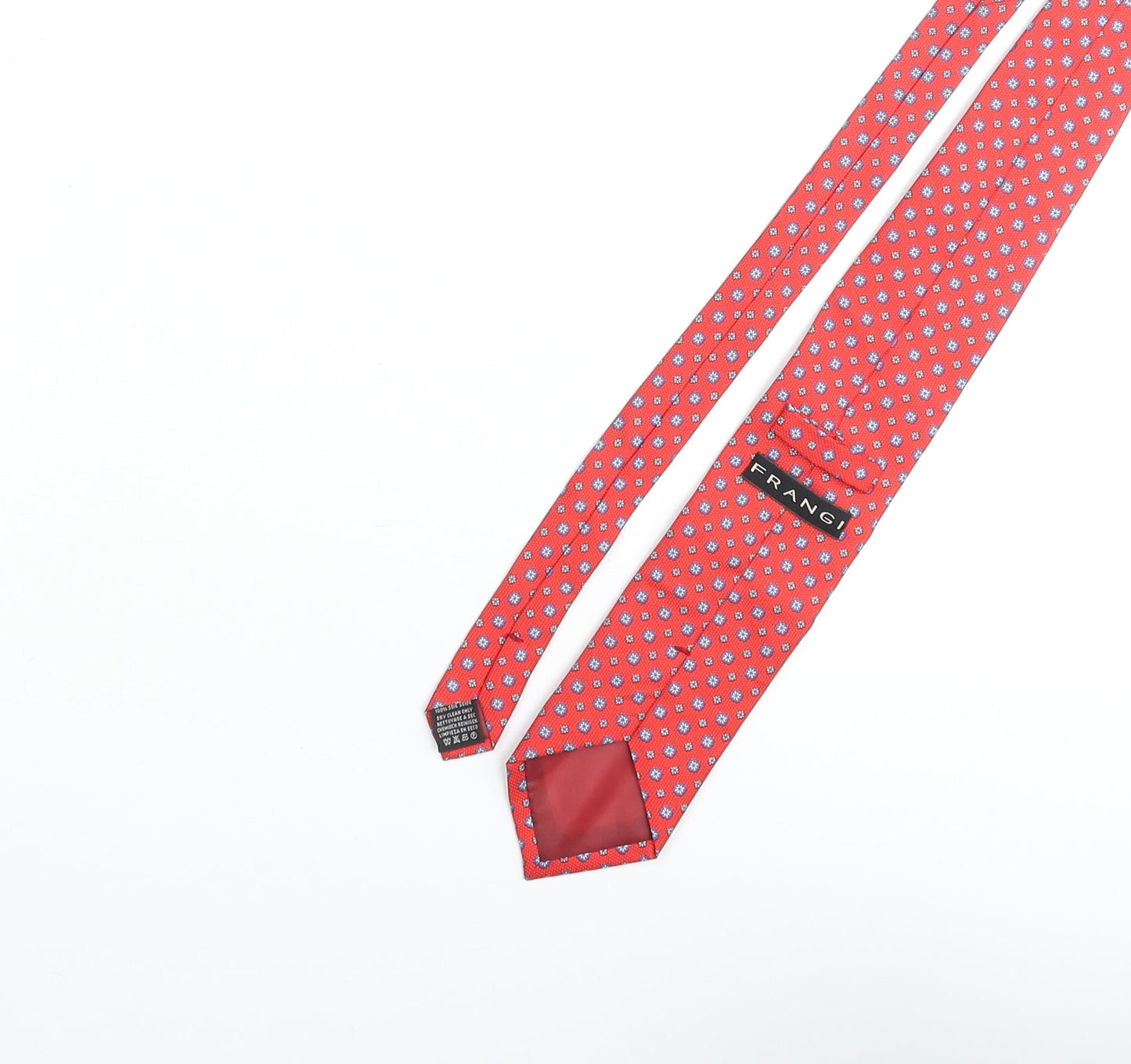 Mens Frangi Red Geometric  Pointed Tie