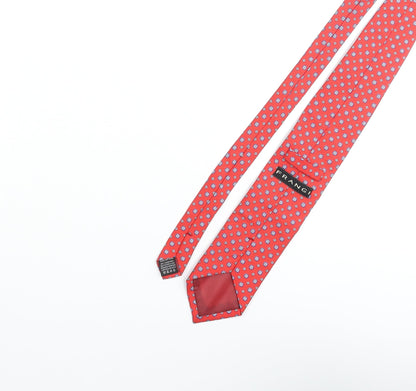 Mens Frangi Red Geometric  Pointed Tie