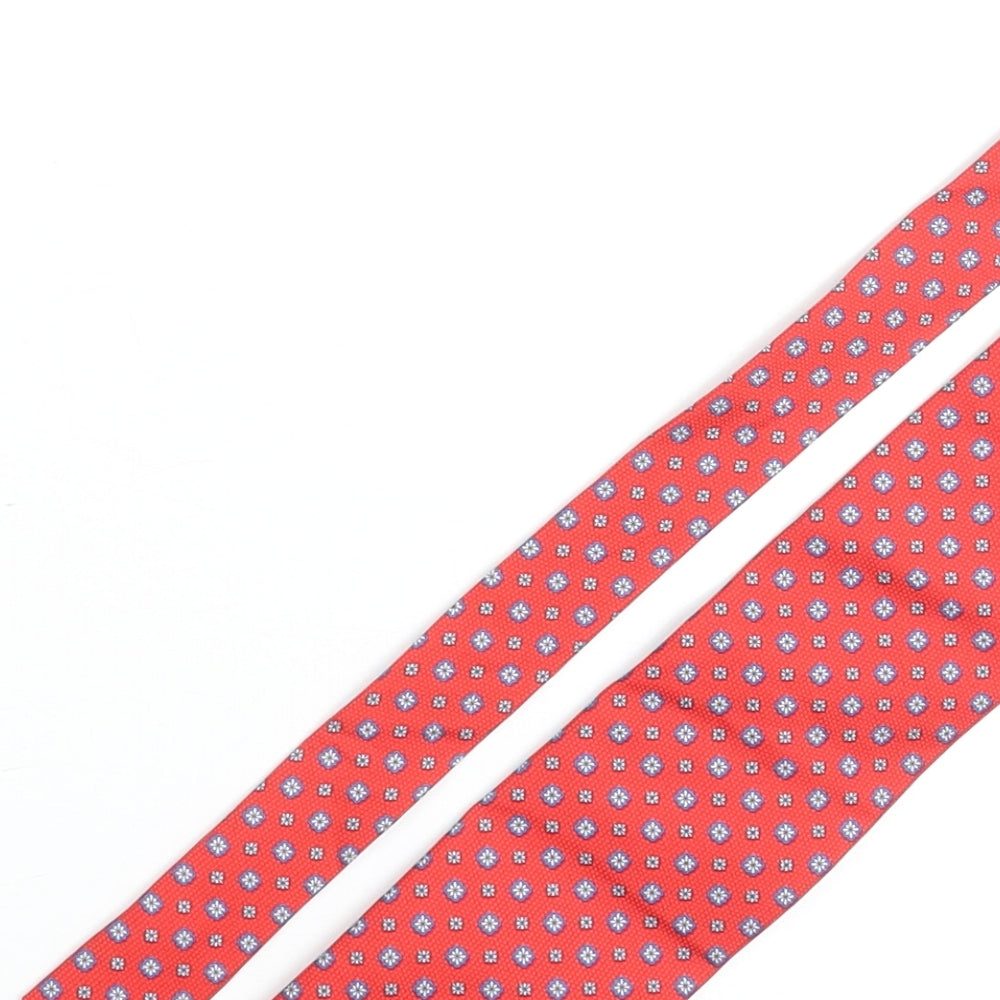 Mens Frangi Red Geometric  Pointed Tie