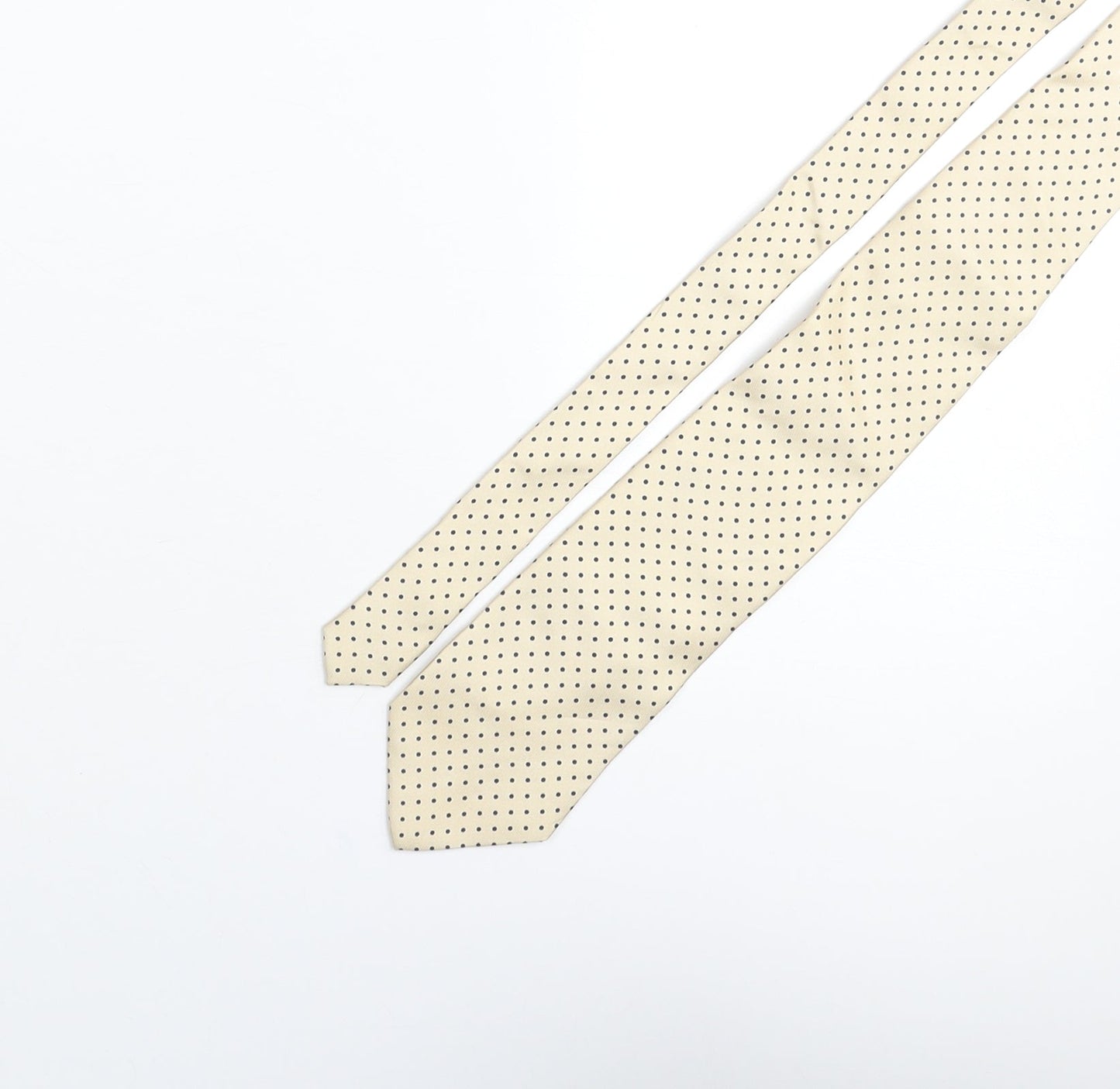 Mens Frangi Beige Polka Dot  Pointed Tie