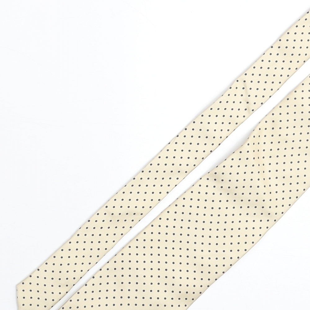 Mens Frangi Beige Polka Dot  Pointed Tie