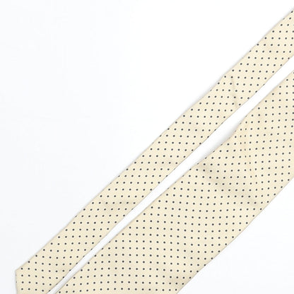 Mens Frangi Beige Polka Dot  Pointed Tie