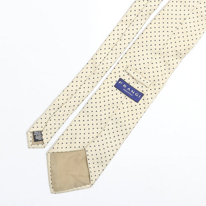 Mens Frangi Beige Polka Dot  Pointed Tie
