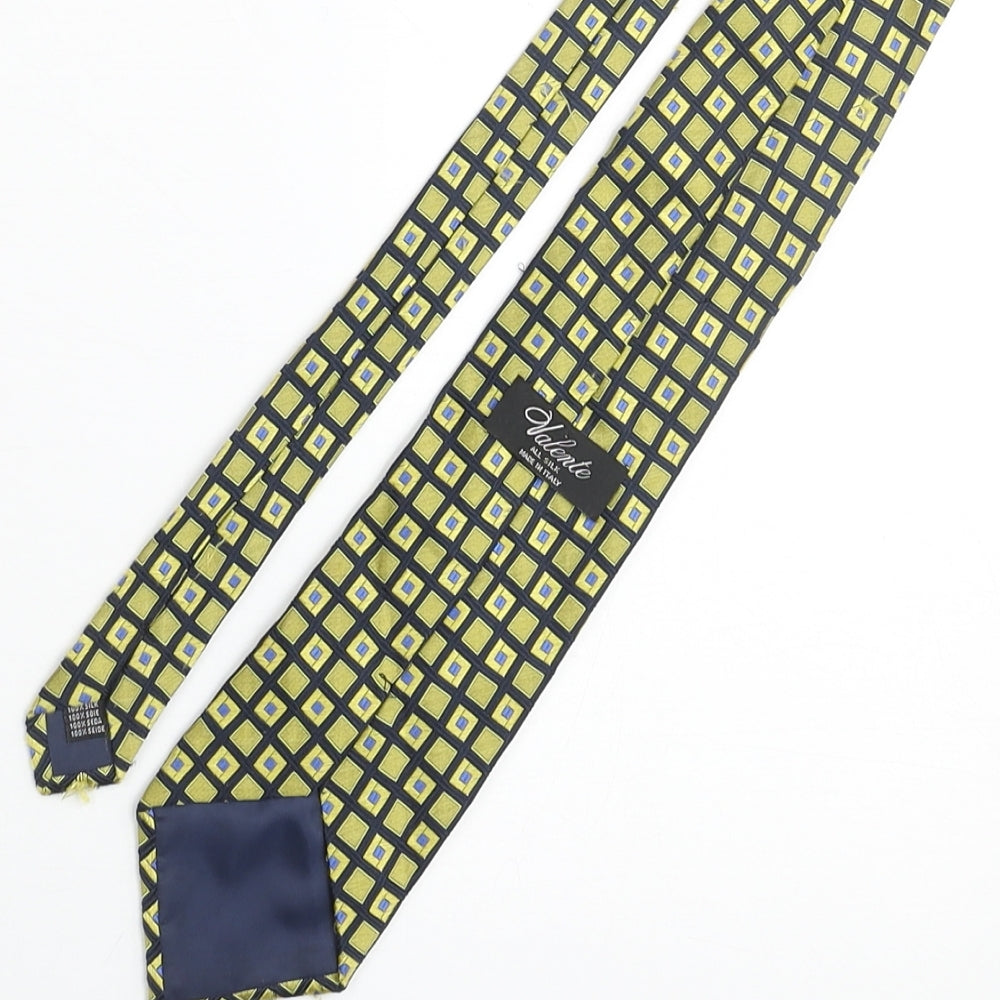 Valente Mens Multicoloured Plaids & Checks Silk Pointed Tie One Size