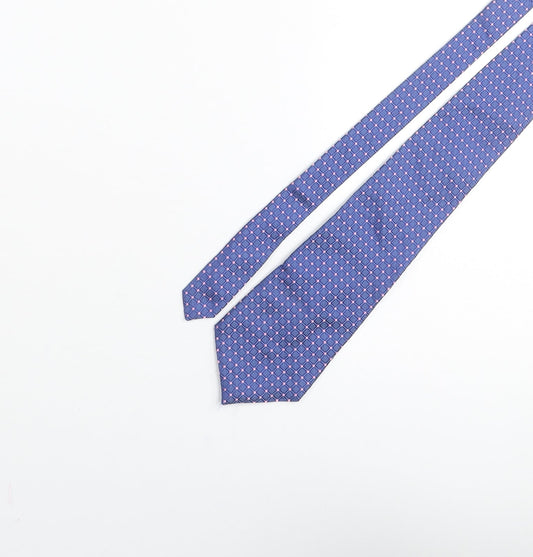 Osborne Mens Blue Plaids & Checks Silk Pointed Tie One Size