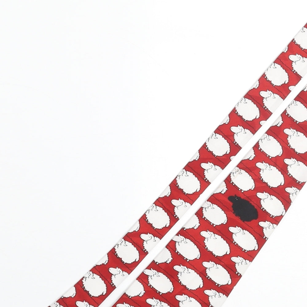 A. Rogers Mens Multicoloured Geometric Polyester Pointed Tie One Size - Sheep Print