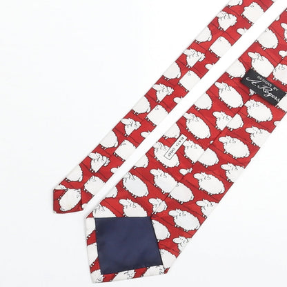 A. Rogers Mens Multicoloured Geometric Polyester Pointed Tie One Size - Sheep Print