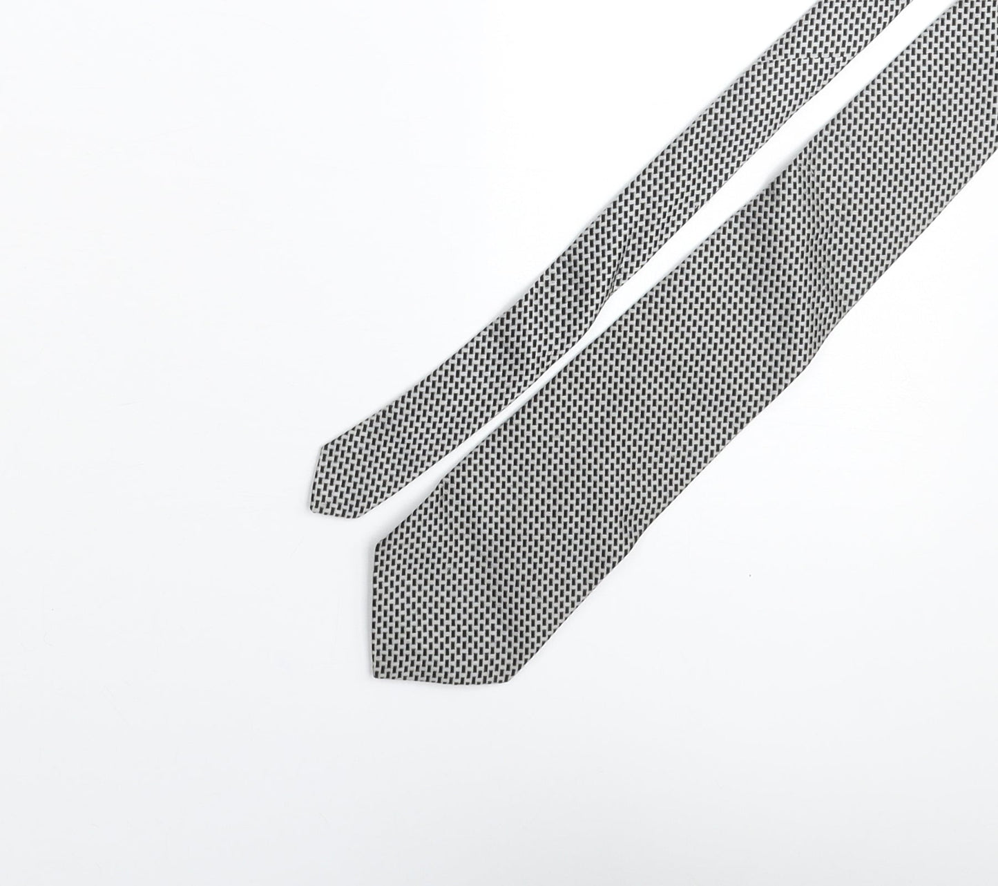 Frazer Mens Grey Geometric Silk Pointed Tie One Size