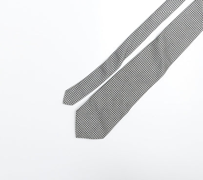 Frazer Mens Grey Geometric Silk Pointed Tie One Size