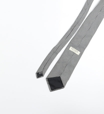 Frazer Mens Grey Geometric Silk Pointed Tie One Size
