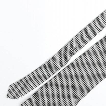 Frazer Mens Grey Geometric Silk Pointed Tie One Size
