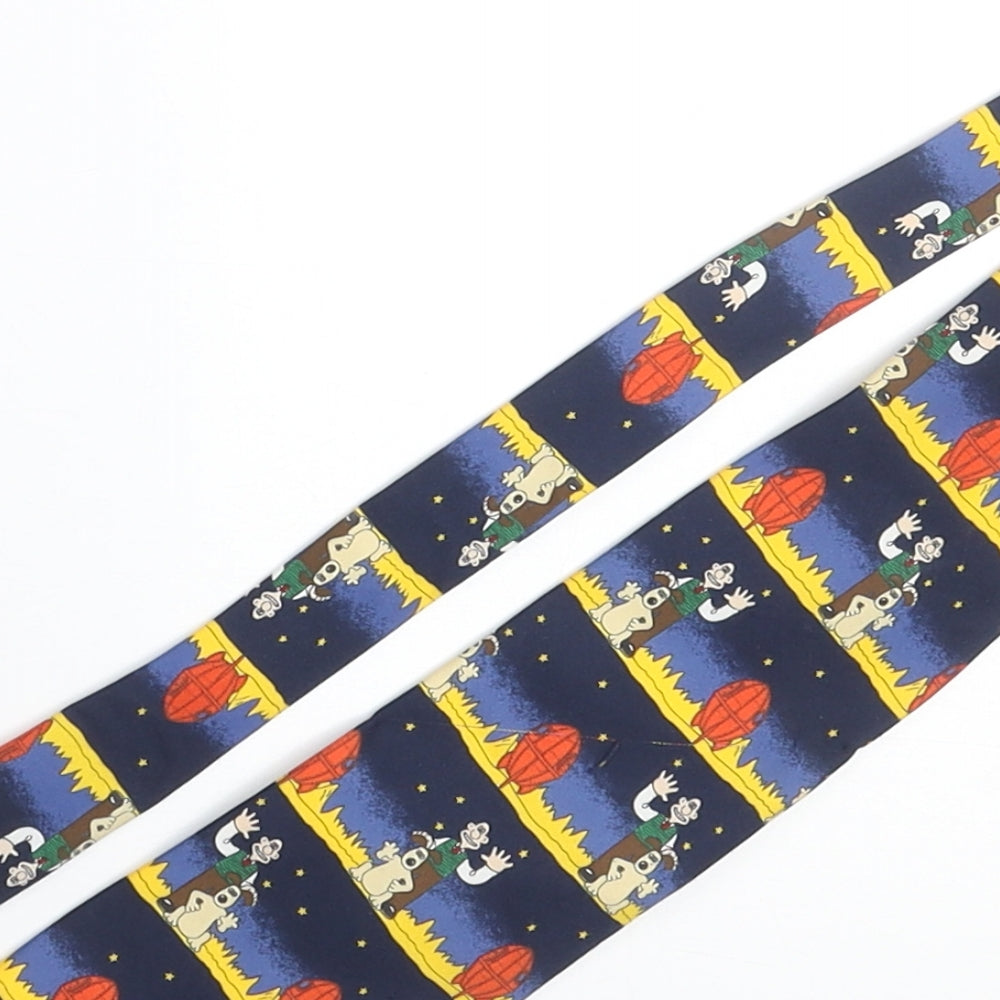 St Michael Mens Multicoloured Geometric Polyester Pointed Tie One Size - Wallace & Grommit