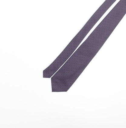 McQuillans Mens Purple Geometric Polyester Pointed Tie One Size - Cricle