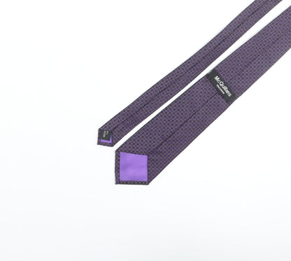 McQuillans Mens Purple Geometric Polyester Pointed Tie One Size - Cricle