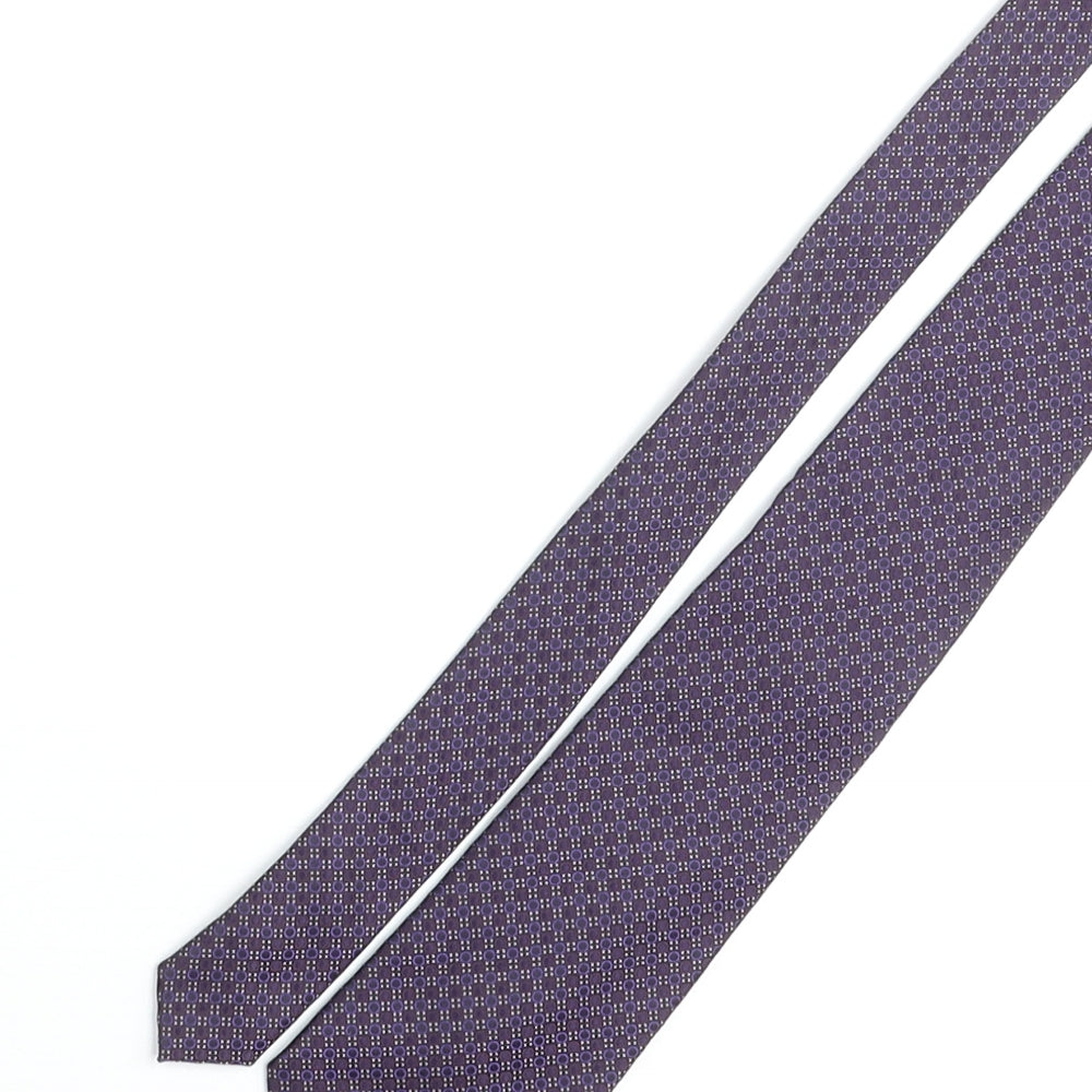 McQuillans Mens Purple Geometric Polyester Pointed Tie One Size - Cricle