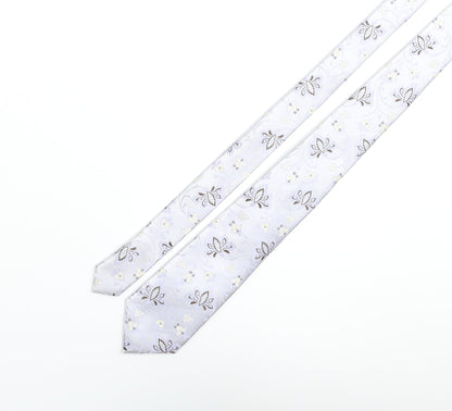 Mens Baumer Purple Floral  Pointed Tie