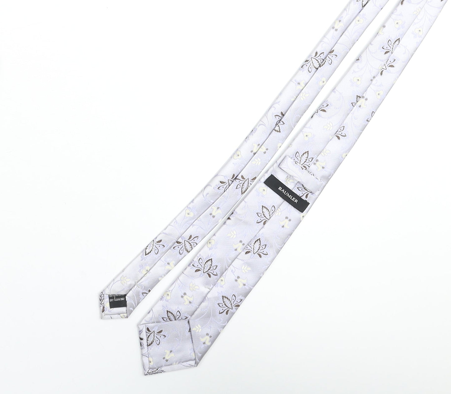 Mens Baumer Purple Floral  Pointed Tie