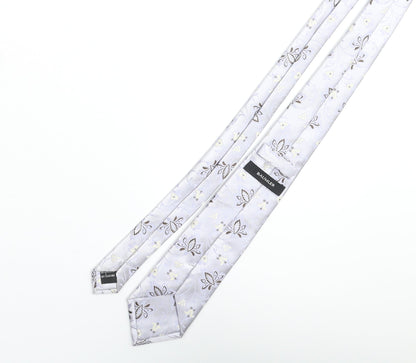Mens Baumer Purple Floral  Pointed Tie