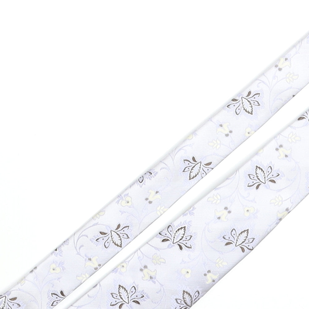 Mens Baumer Purple Floral  Pointed Tie