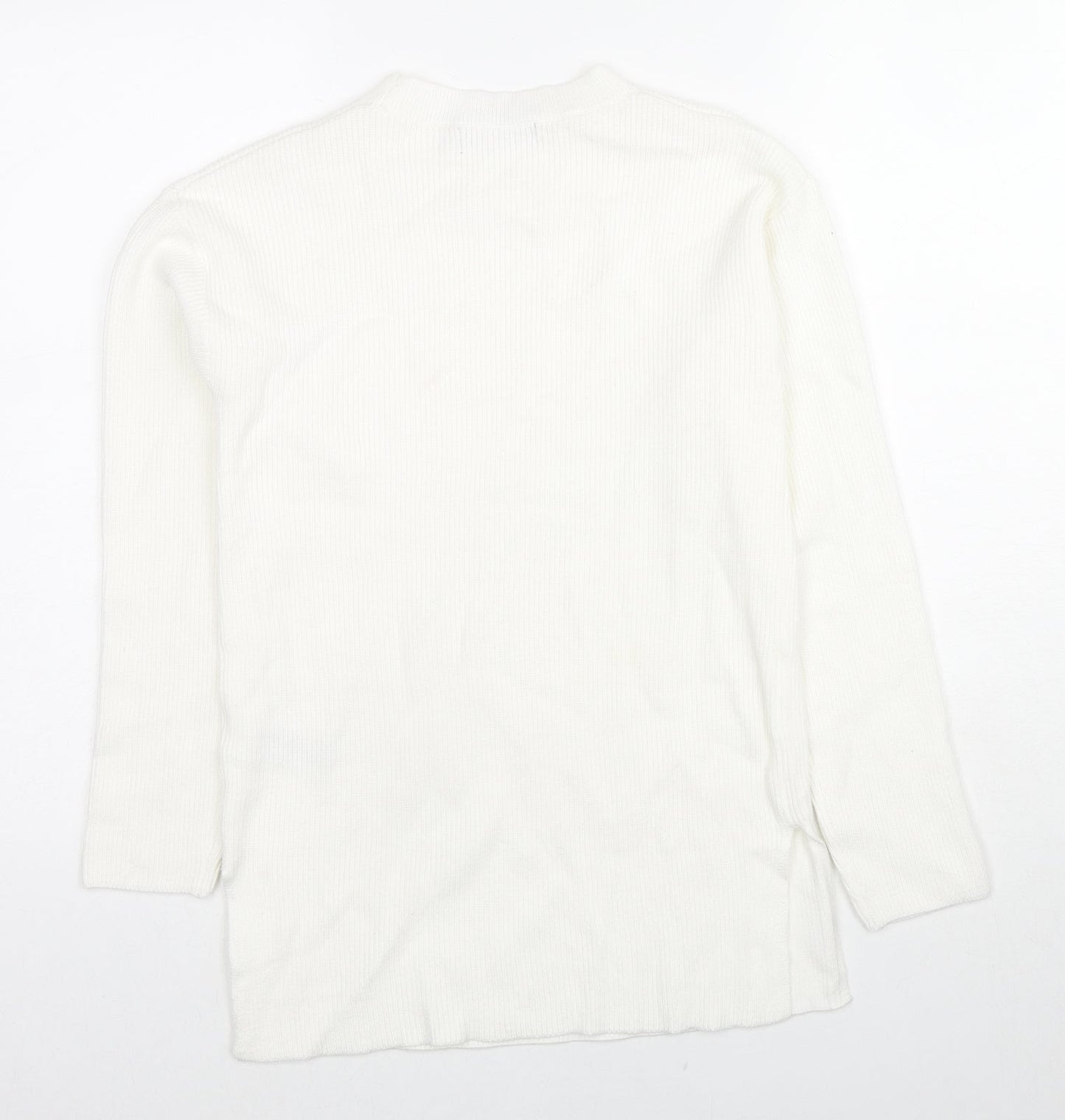 Womens UK Size S Marks and Spencer White Pullover Jumper