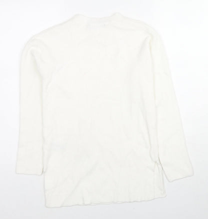Womens UK Size S Marks and Spencer White Pullover Jumper