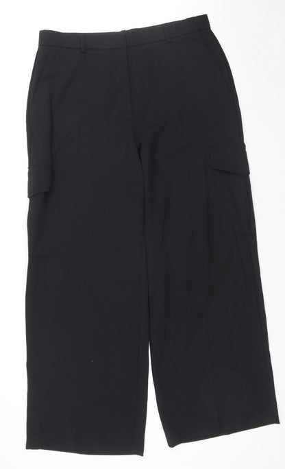 Womens UK Size 18 Marks and Spencer Regular Fit Cargo Black Trousers