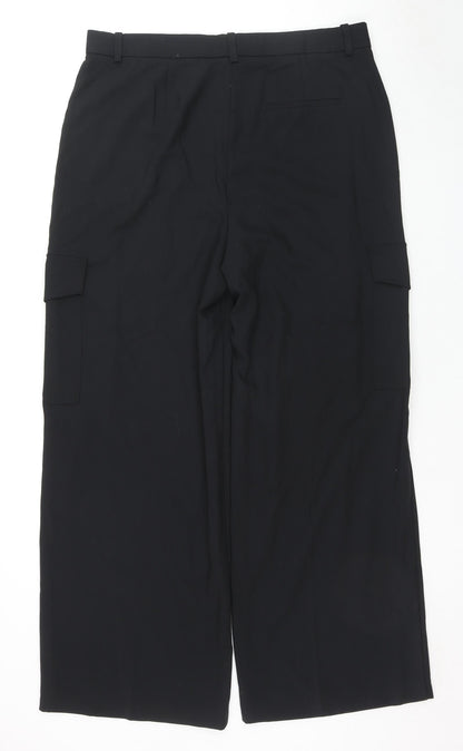 Womens UK Size 18 Marks and Spencer Regular Fit Cargo Black Trousers