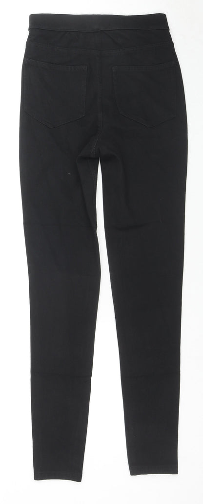 Marks and Spencer Womens Black Cotton Jegging Trousers Size 6 L26 in Regular