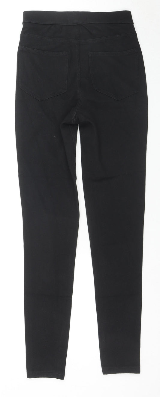 Marks and Spencer Womens Black Cotton Jegging Trousers Size 6 L26 in Regular