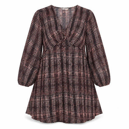 Per Una Womens Multicoloured Geometric Polyester Trapeze & Swing Size 12 V-Neck Pullover