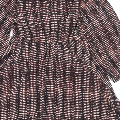 Marks and Spencer Womens Multicoloured Geometric Polyester Trapeze & Swing Size 12 V-Neck Pullover