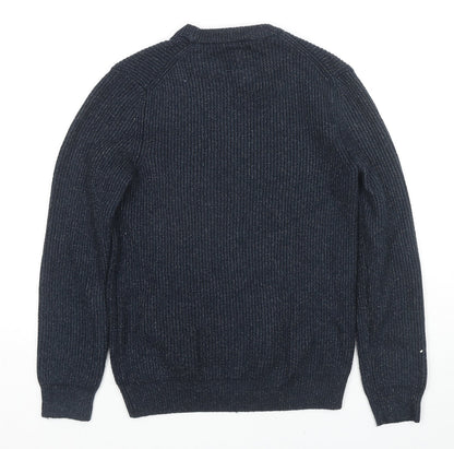 Marks and Spencer Womens Blue Round Neck Polyamide Pullover Jumper Size S