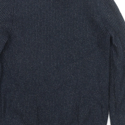 Marks and Spencer Womens Blue Round Neck Polyamide Pullover Jumper Size S