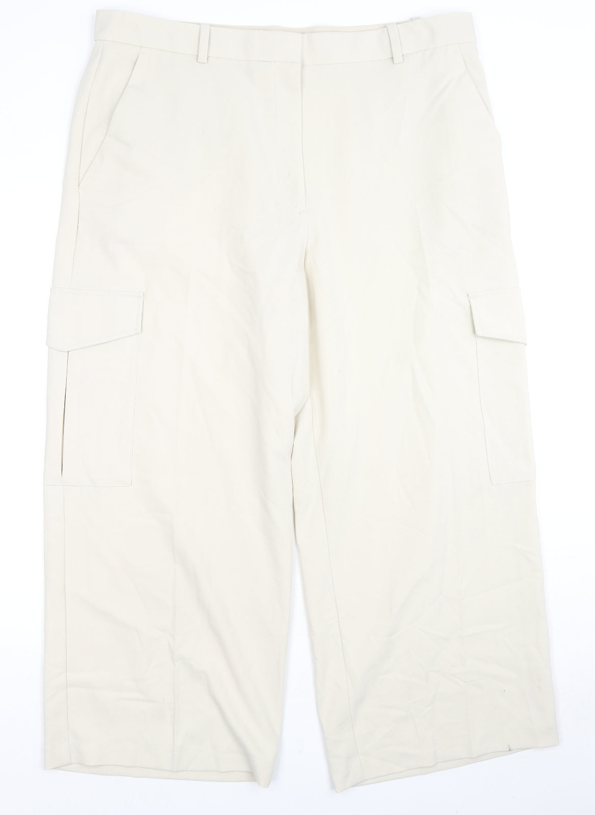 Womens UK Size 20 Marks and Spencer Regular Fit Cargo Beige Trousers