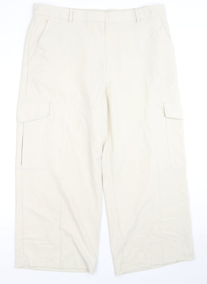 Womens UK Size 20 Marks and Spencer Regular Fit Cargo Beige Trousers