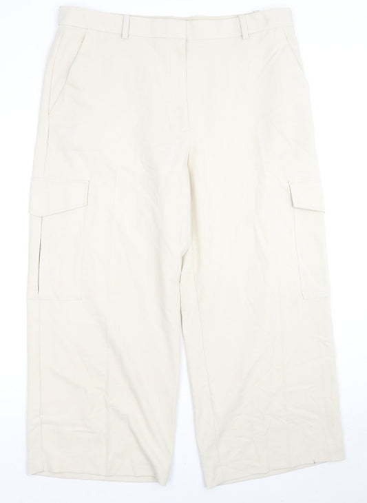 Womens UK Size 20 Marks and Spencer Regular Fit Cargo Beige Trousers