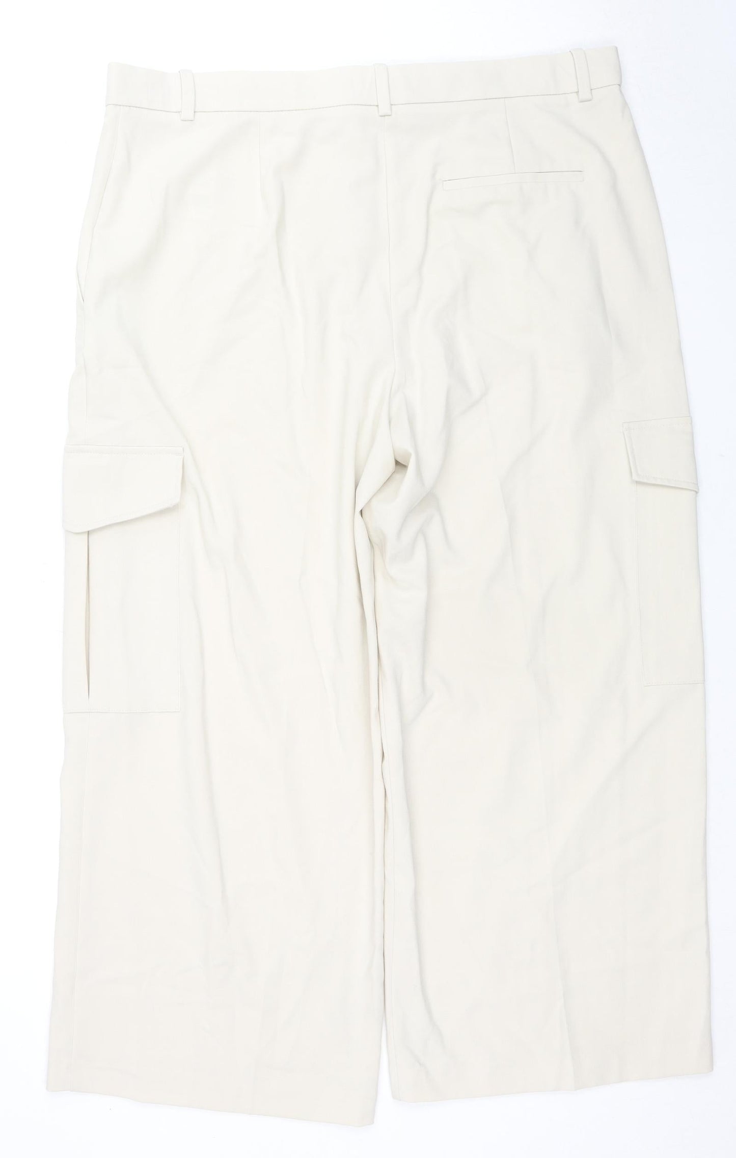 Womens UK Size 20 Marks and Spencer Regular Fit Cargo Beige Trousers