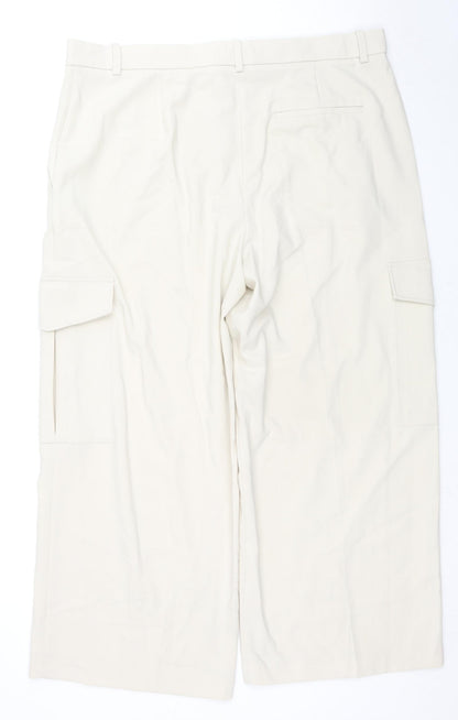 Womens UK Size 20 Marks and Spencer Regular Fit Cargo Beige Trousers