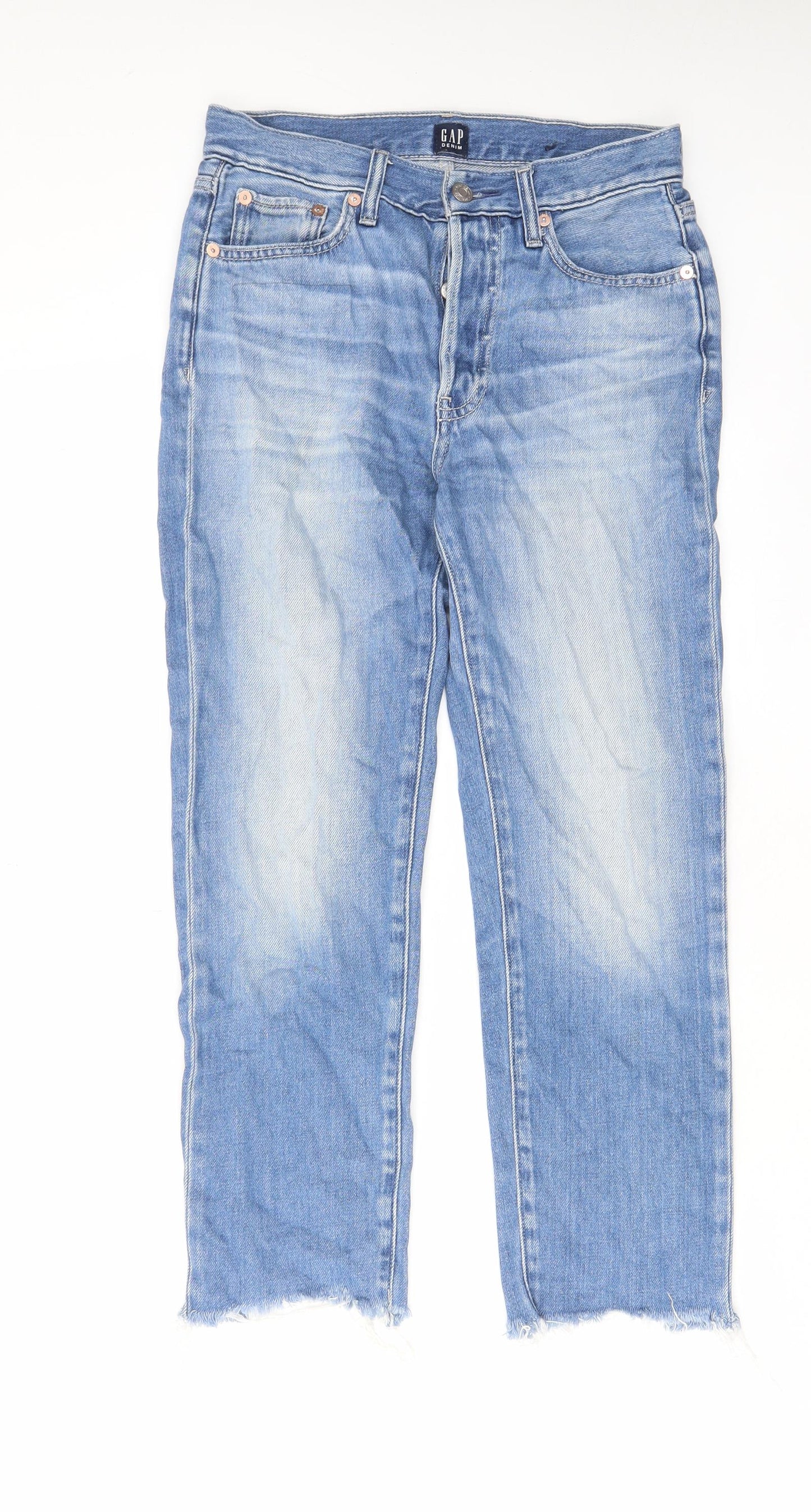 Gap Womens Blue Cotton Capri Jeans Size 28 in L24 in Regular Zip - Pockets, Belt Loops, Logo