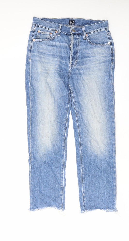 Gap Womens Blue Cotton Capri Jeans Size 28 in L24 in Regular Zip - Pockets, Belt Loops, Logo