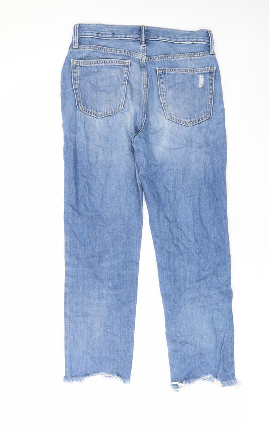 Gap Womens Blue Cotton Capri Jeans Size 28 in L24 in Regular Zip - Pockets, Belt Loops, Logo