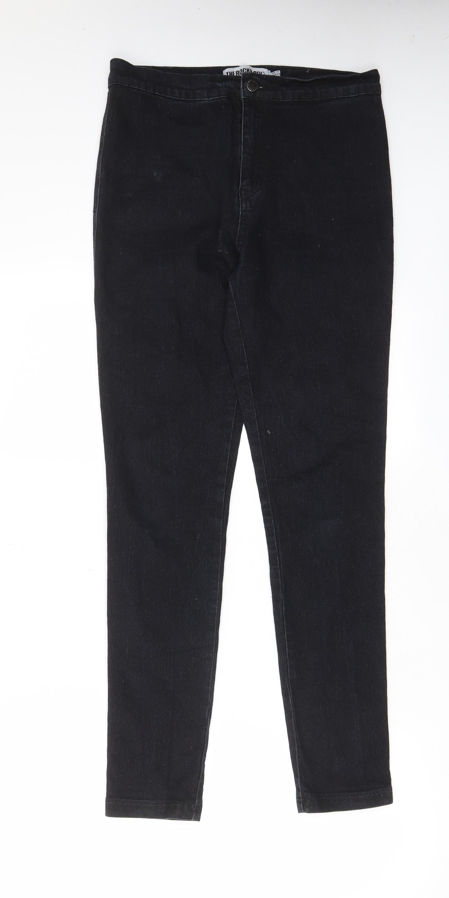 Womens UK Size 14 The Rockin Rev Regular Fit Skinny Black Jeans