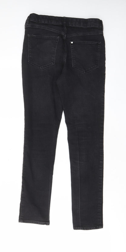 H&M Girls Black Cotton Skinny Jeans Size 13-14 Years L27 in Regular Zip - Pockets, Belt Loops