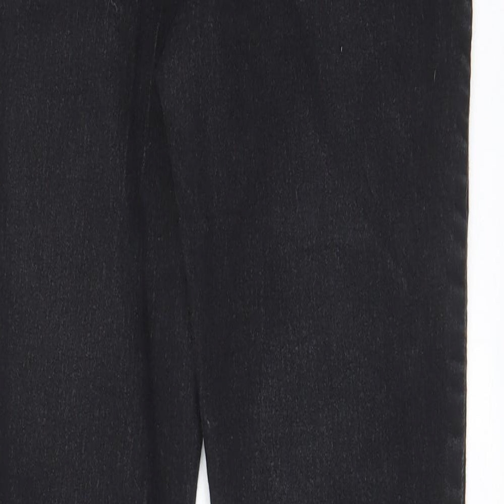 H&M Girls Black Cotton Skinny Jeans Size 13-14 Years L27 in Regular Zip - Pockets, Belt Loops